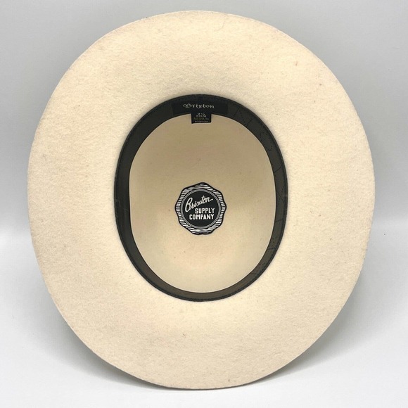 BRIXTON SUPPLY Company 100% Wool Felted Wide Brim White Cream Hat Med 7 1/4 58cm main image 4